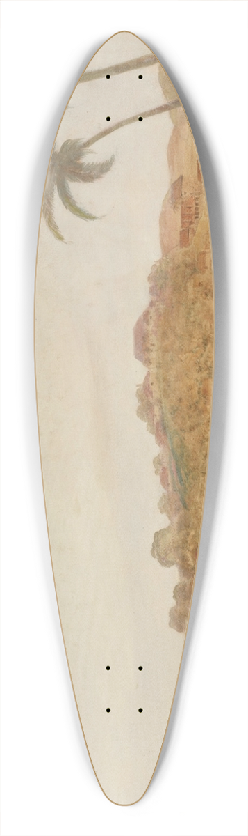 Nicholas Pocock - View of Barbados 39.3 inch art pintail longboard deck