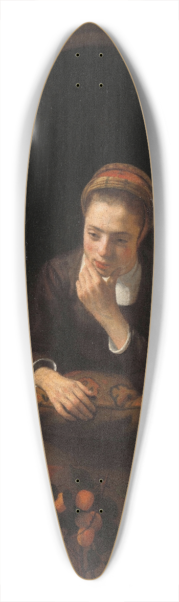 Nicolaes Maes - The Daydreamer 39.3 inch art pintail longboard deck