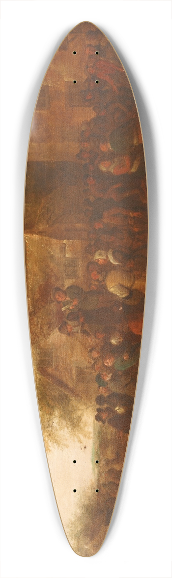 Nicolaes Molenaer - Meeting in Front of the Tavern 39.3 inch art pintail longboard deck