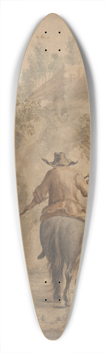 Nicolaes Pietersz. Berchem - Rivierlandschap met een ruiter, vrouw en vee 39.3 inch art pintail longboard deck