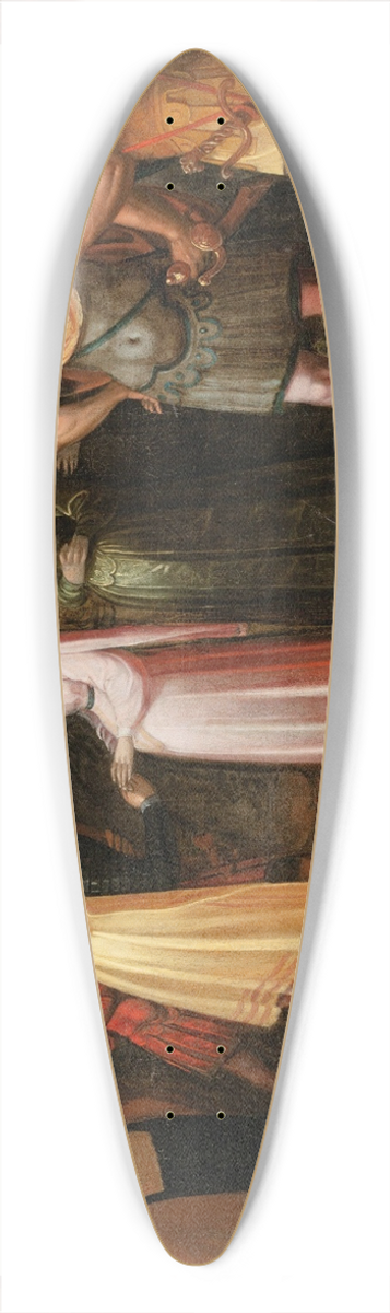 Nicolas Moillon - Scene of chevalry 39.3 inch art pintail longboard deck