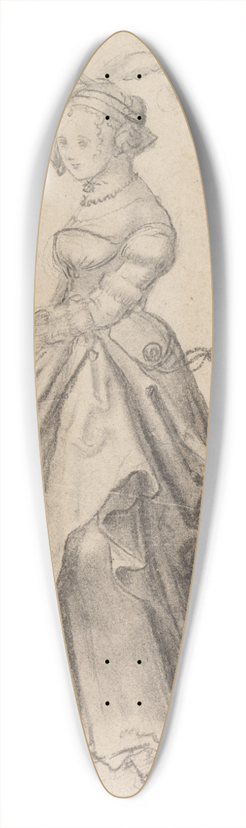 Niklaus Manuel - Studie zu einer Trichten Jungfrau 39.3 inch art pintail longboard deck