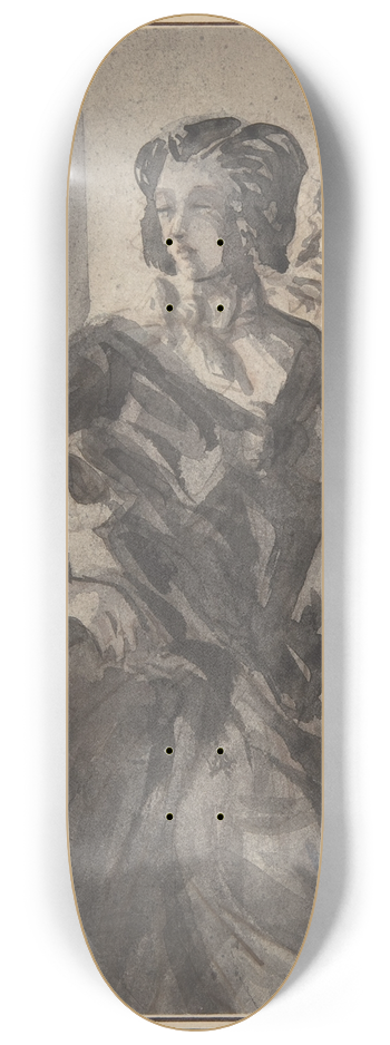 Constantin Guys - Woman with Arms Akimbo 8.25 inch art skate deck