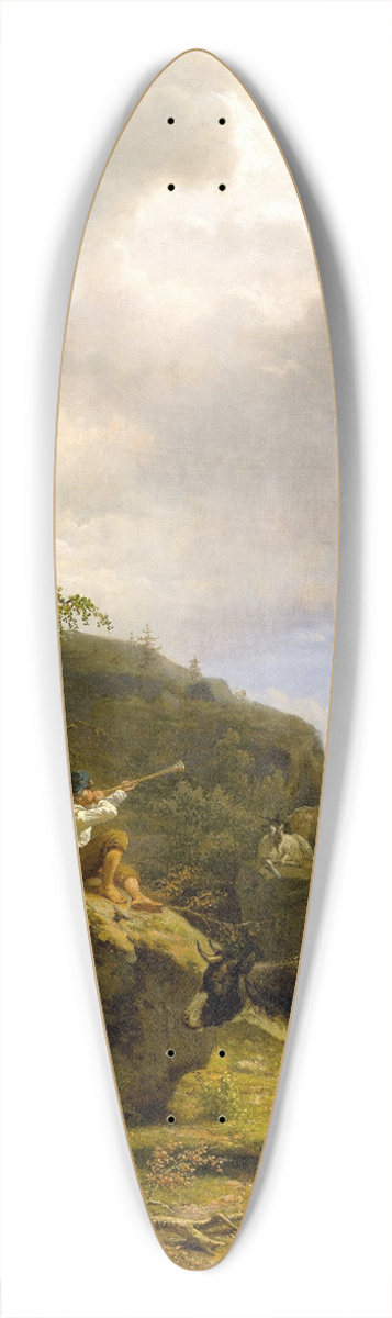 Nils Andresson - Forest Landscape with a Shepherd Boy and Cattle 39.3 inch art pintail longboard deck