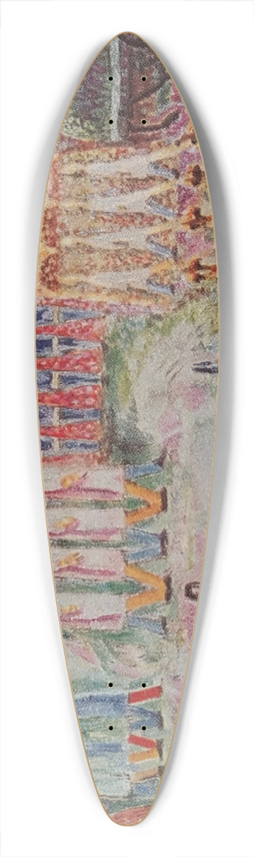 Nils Dardel - Stadsbild 39.3 inch art pintail longboard deck