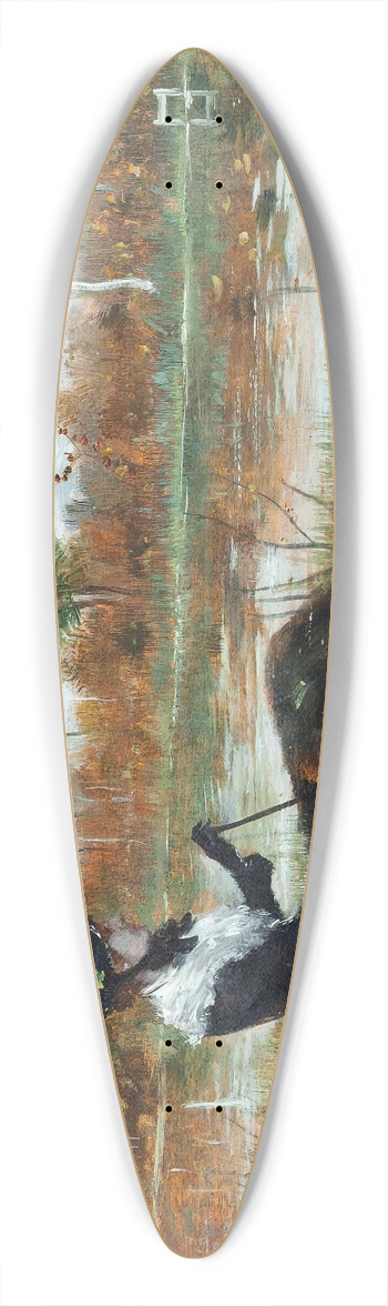 Norbert Goeneutte - Elegant Company On The Riverbank 39.3 inch art pintail longboard deck