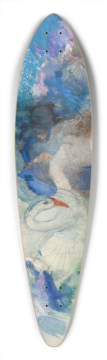 Odilon Redon - Lda et le cygne 39.3 inch art pintail longboard deck