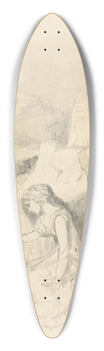 Odilon Redon - Melancholy 39.3 inch art pintail longboard deck