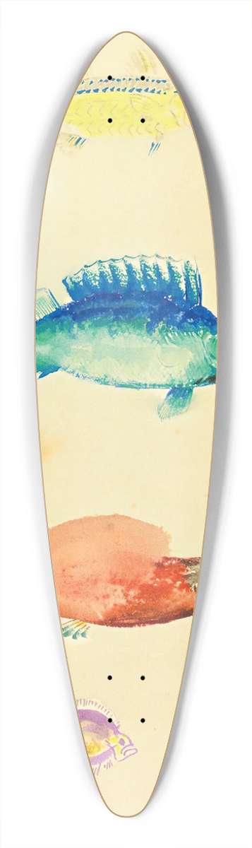 Odilon Redon - Poissons 39.3 inch art pintail longboard deck