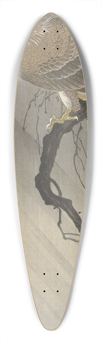 Ohara Koson - Eagle on branch 39.3 inch art pintail longboard deck