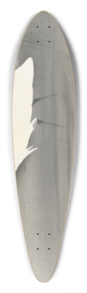Ohara Koson - Egret. 39.3 inch art pintail longboard deck