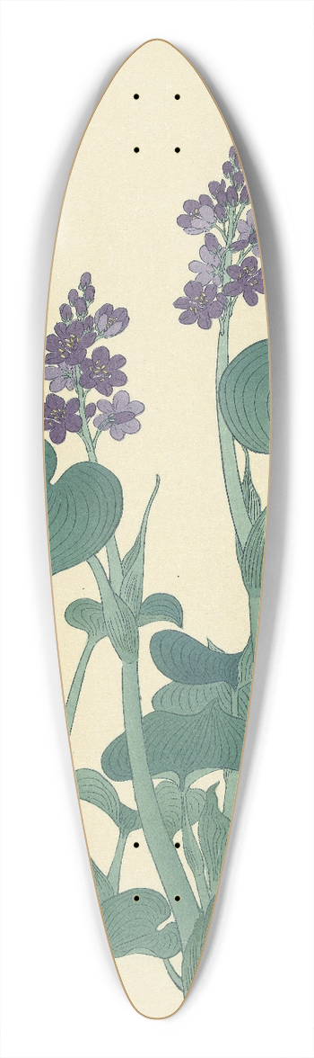 Ohara Koson - Flowering hosta 39.3 inch art pintail longboard deck