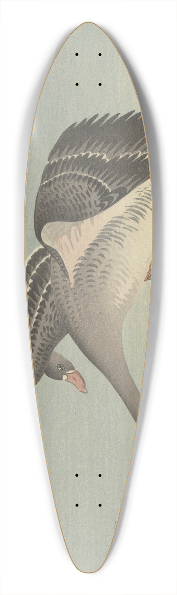 Ohara Koson - Geese at full moon 39.3 inch art pintail longboard deck