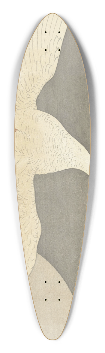 Ohara Koson - Goose at full moon 39.3 inch art pintail longboard deck