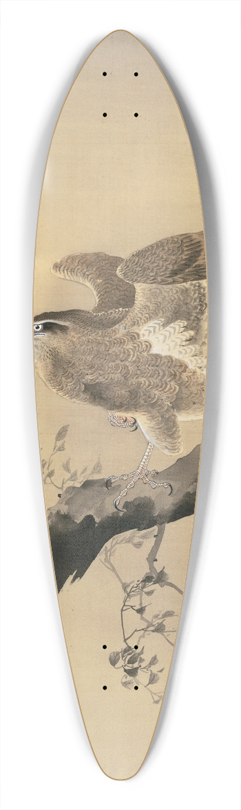 Ohara Koson - Hawk 39.3 inch art pintail longboard deck