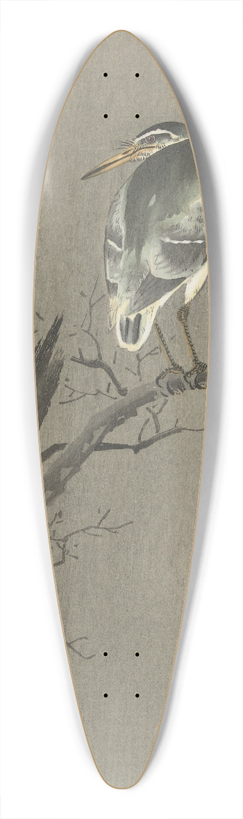 Ohara Koson - Kwak on branch 39.3 inch art pintail longboard deck