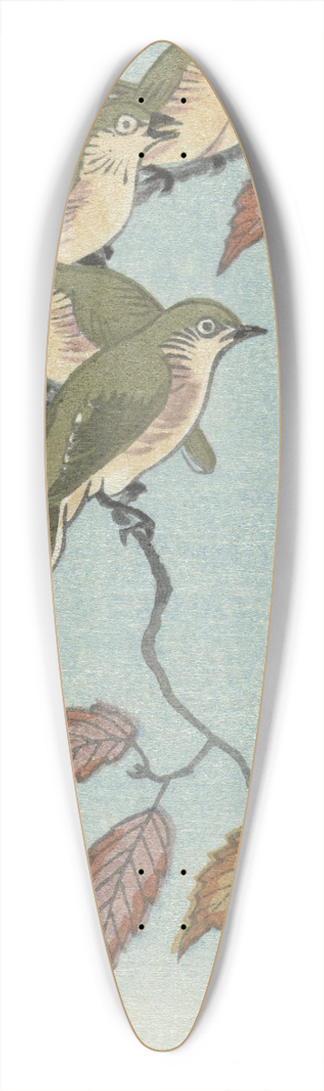 Ohara Koson - Small Birds on a Twig 39.3 inch art pintail longboard deck