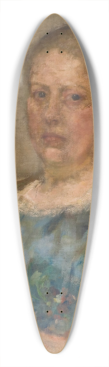 Olga Boznanska - Portrait of a woman in a blue blouse 39.3 inch art pintail longboard deck