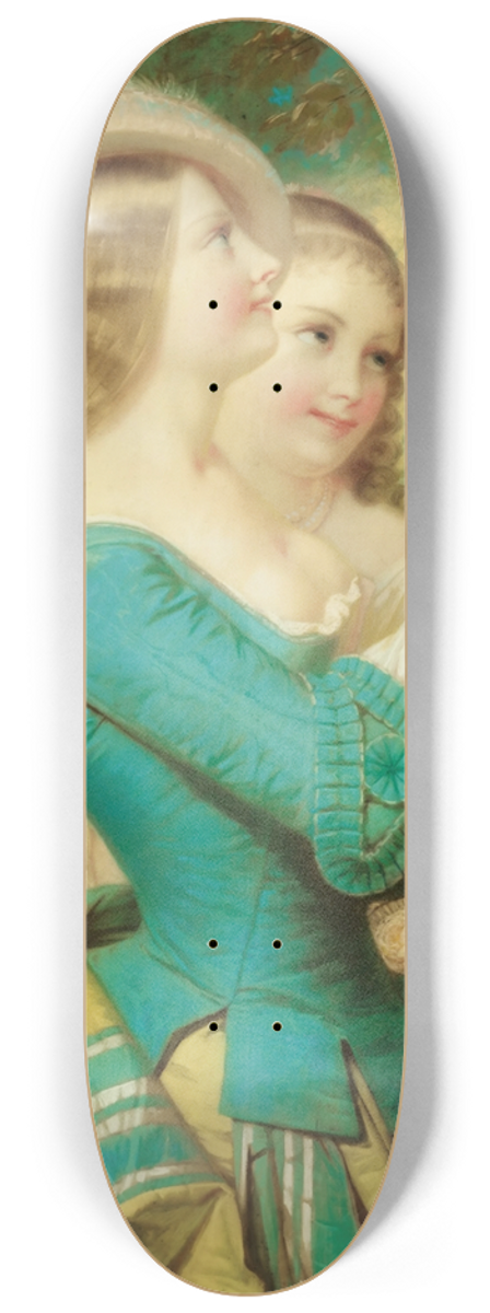 Constant-Joseph Brochart - Jeunes filles  lombrelle dans un jardin 8.25 inch art skate deck