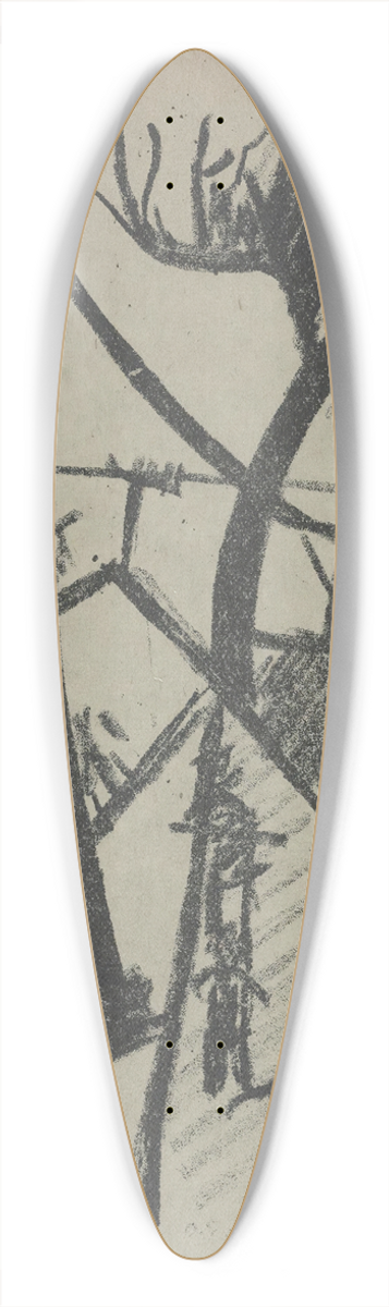 Olga Vladimirovna Rozanova - Untitled (Futurist City Scene) from Poetry of Mayakovsky 39.3 inch art pintail longboard deck