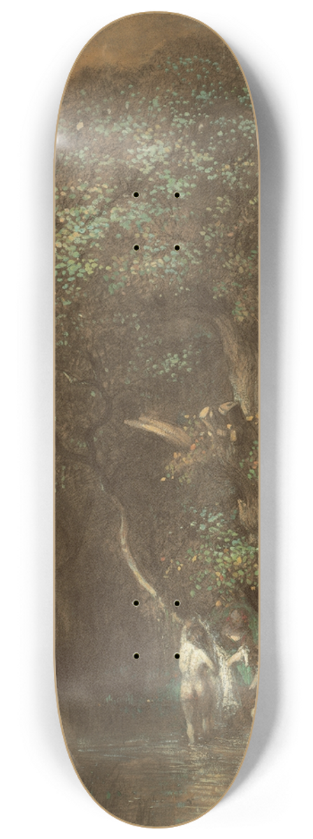 Constant Troyon - Bathers by a Giant Oak 8.25 inch art skate deck
