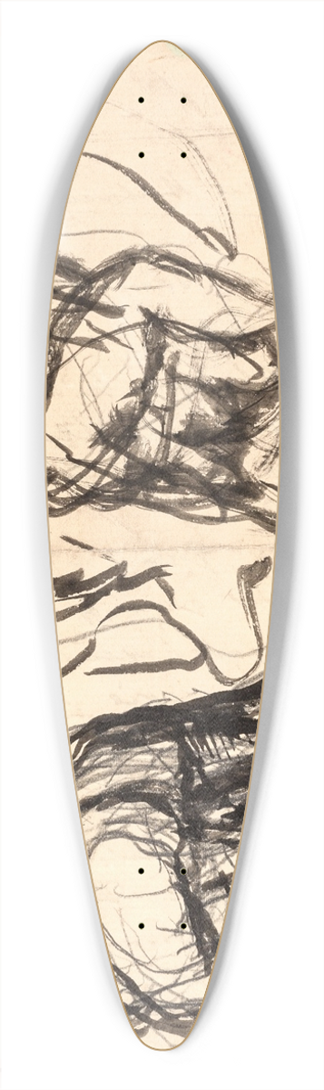 Oluf Hartmann - Studier af foroverbjet figur 39.3 inch art pintail longboard deck