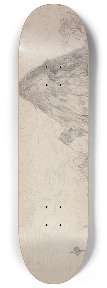 Constant Troyon - Landscape with Haystacks 8.25 inch art skate deck