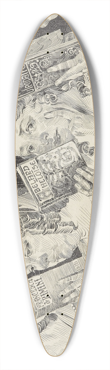 Orson Lowell - Line up of Women Reading Novels 39.3 inch art pintail longboard deck