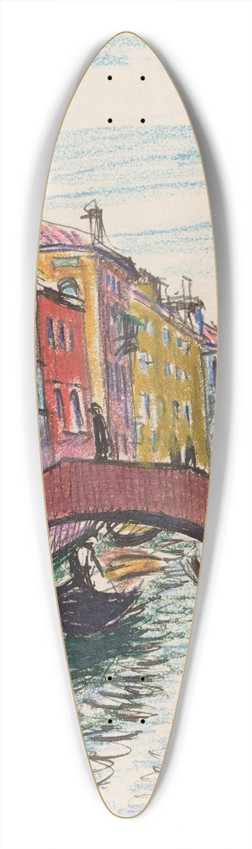 Oscar Bluemner - Canal, Venice 39.3 inch art pintail longboard deck