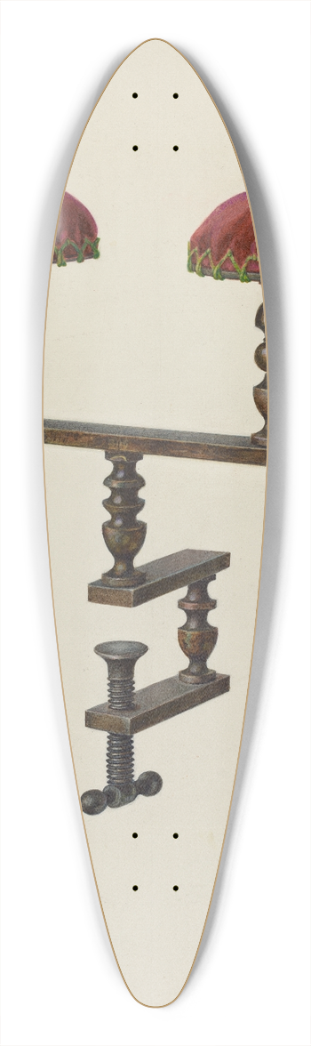 Oscar Bluhme - Twin Sewing Bird 39.3 inch art pintail longboard deck
