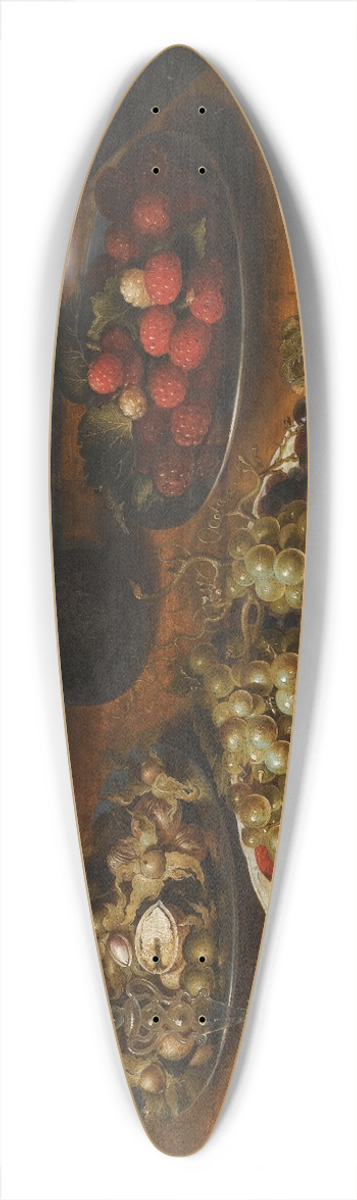 Osias Beert the Elder - A Still Life Of Apples And Grapes In A Blue-And-White Porcelain Bowl, 39.3 inch art pintail longboard deck