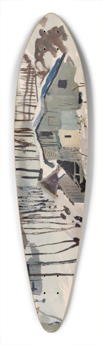 Oskar Laske - Winterlandschaft in Pressbaum 39.3 inch art pintail longboard deck