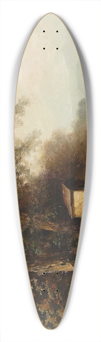 Oskar Mulley - A Landscape in Autumn with Wayside Shrine 39.3 inch art pintail longboard deck
