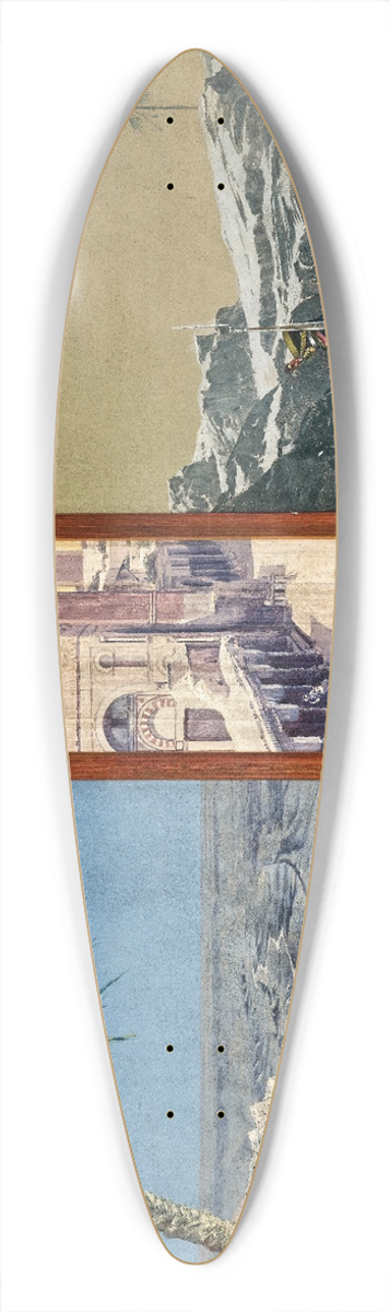 Oskar Rex - Longing, triptych 39.3 inch art pintail longboard deck