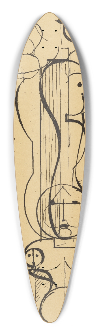 Oskar Schlemmer - Figural Plan K 1 (Figurenplan K 1) 39.3 inch art pintail longboard deck