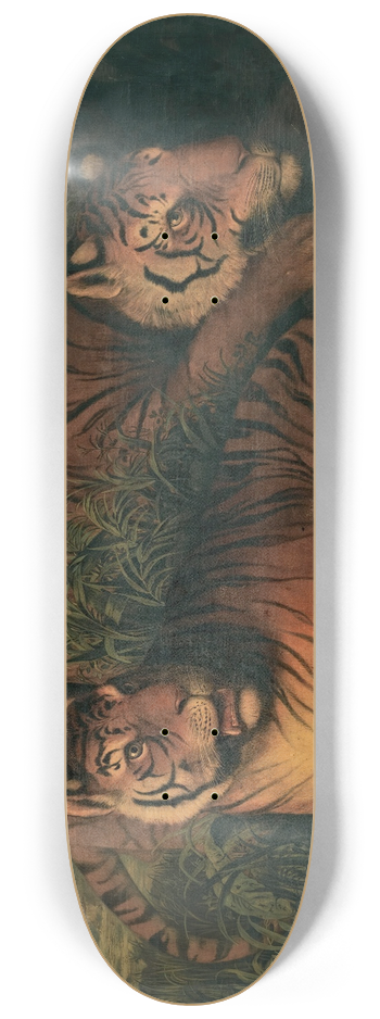 Continental School - A Landscape With Bengal Tigers 8.25 inch art skate deck