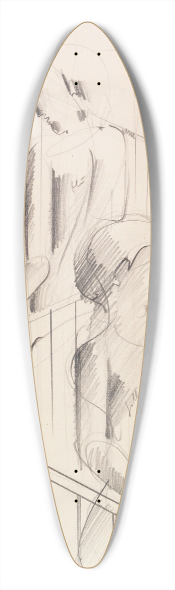Oskar Schlemmer - Treppenszene 39.3 inch art pintail longboard deck
