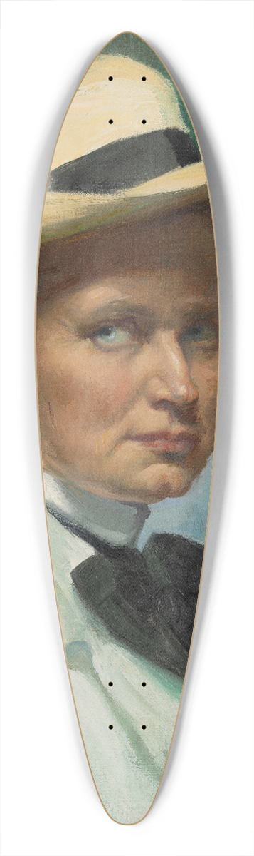 Ottilie Wilhelmine Roederstein - Self-Portrait with Hat 39.3 inch art pintail longboard deck