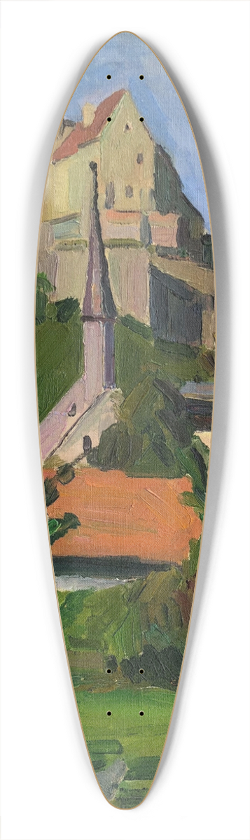 Otto Geigenberger - Burghausen  Garten mit Hhnern, im Hintergrund die Burganlage 39.3 inch art pintail longboard deck