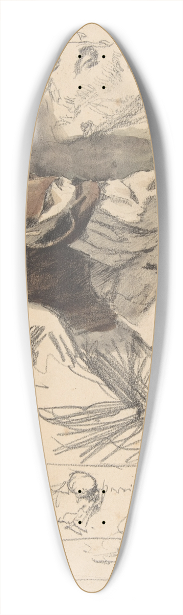 Otto Greiner - Study of a Female Dancer 39.3 inch art pintail longboard deck