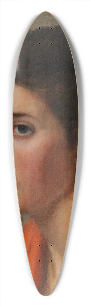 Otto Heinrich Engel - Weiblicher Studienkopf vor floralem Hintergrund 39.3 inch art pintail longboard deck