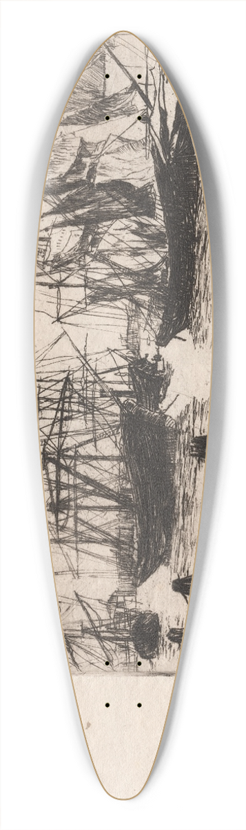 Otto Henry Bacher - Sailing Boats, Venice 39.3 inch art pintail longboard deck