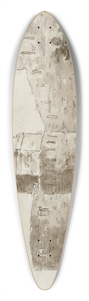 Otto Howen - Gezicht in de omgeving van Gerona 39.3 inch art pintail longboard deck