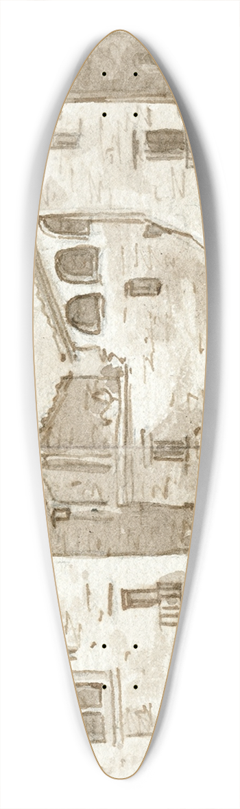 Otto Howen - Gezicht in de omgeving van Gerona 39.3 inch art pintail longboard deck