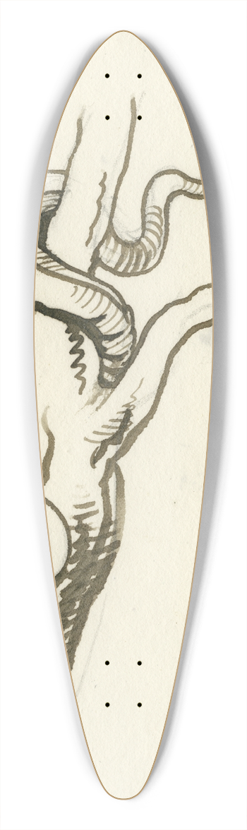 Otto Howen - Gezicht in de Pyrenn 39.3 inch art pintail longboard deck