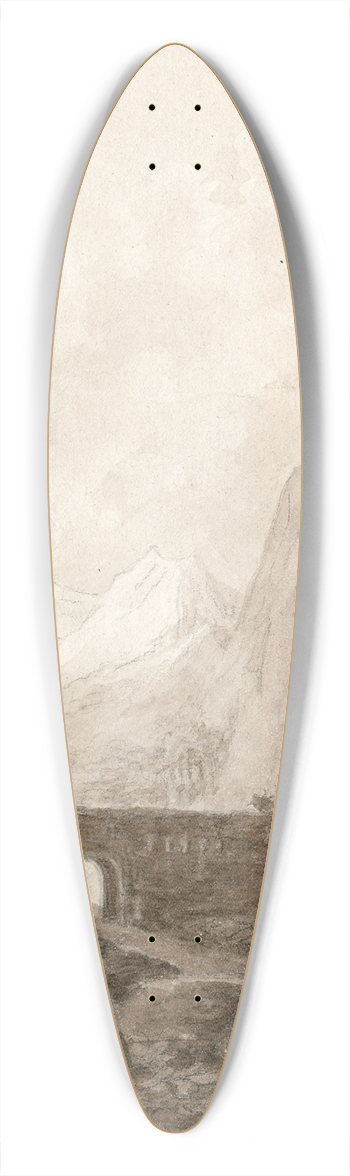 Otto Howen - Gezicht in de Pyrenn 39.3 inch art pintail longboard deck
