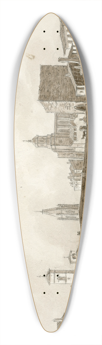 Otto Howen - Gezicht op Gerona 39.3 inch art pintail longboard deck