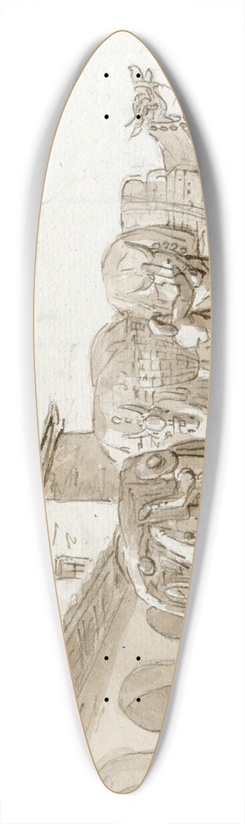 Otto Howen - Het beladen van pakezels 39.3 inch art pintail longboard deck