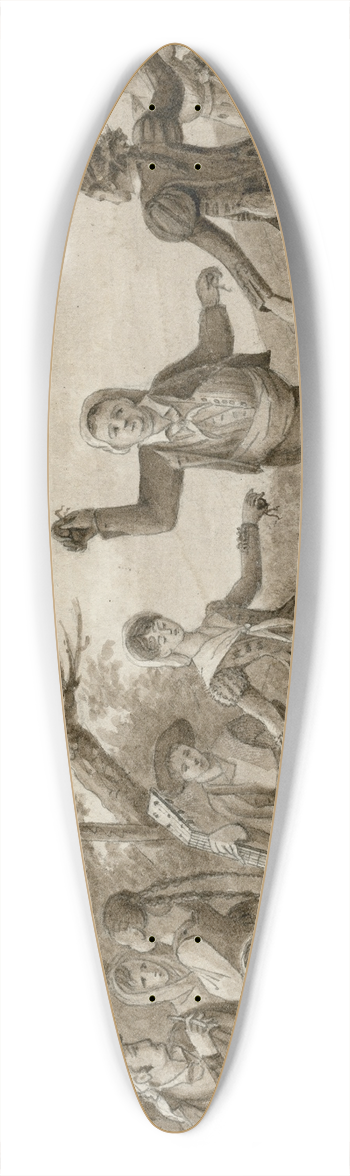 Otto Howen - Muzikanten en dansers 39.3 inch art pintail longboard deck