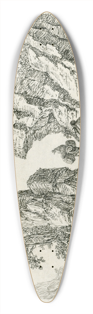 Otto Howen - Reizigers op een bergpad 39.3 inch art pintail longboard deck